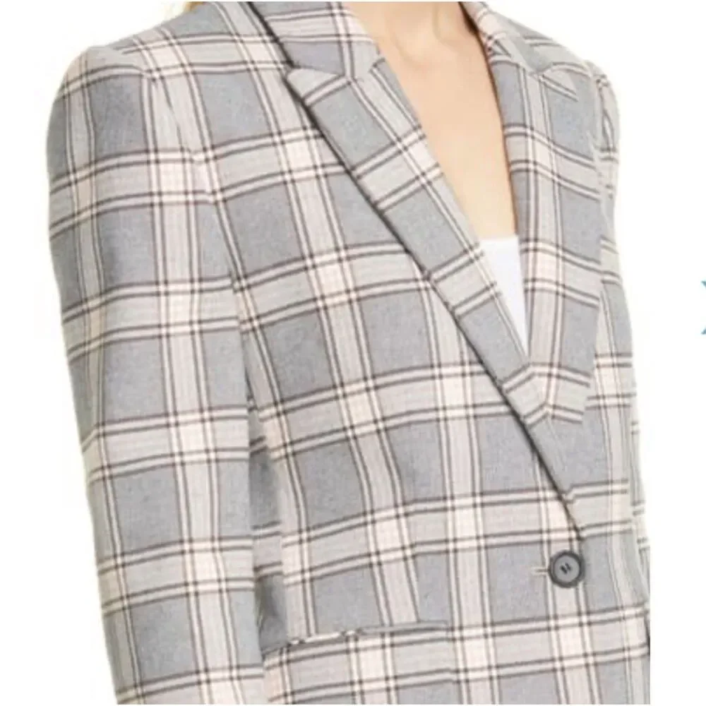 Joie Anilah Plaid Blazer Blue & Pink Women’s Size 2 MSRP: $328 - Picture 2 of 8